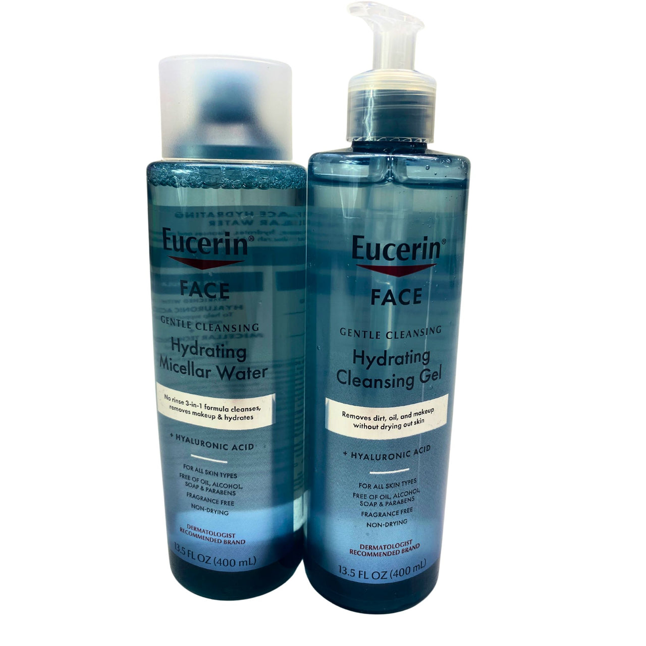 Eucerin Face Hydrating Micellar Water and Hydrating Cleansing Gel 13.5 FLOZ (50 Pcs Lot)