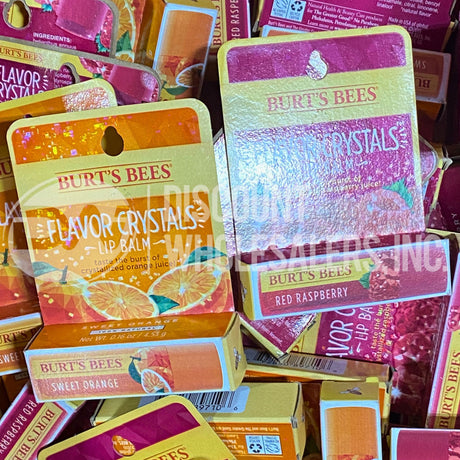 Burt's Bees Flavor Crystals Lip Balm Sweet Orange and Red Raspberry Mix (100 Pcs Lot)