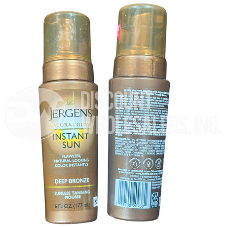 Jergens Natural Glow Instant Sun Sunless Tanning Mousse Deep Bronze 6 Oz (70 Pcs Lot)