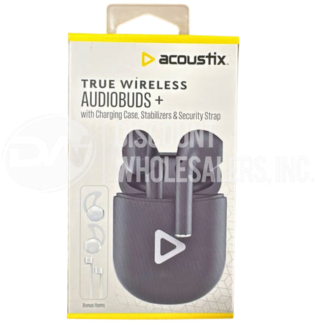 Acoustix True Wireless Audio Buds Plus Bluetooth Headphones Built in Mic Black (95 Pcs Lot)