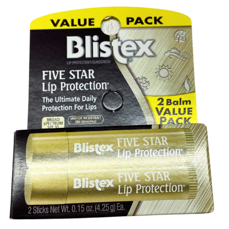 Blistex Five Star Lip Protection The Ultimate Daily for Lips 2 Sticks 0.15 Oz