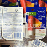 Nivea Peach Lip Care Lip Balm 0.17 Oz (110 Pcs Lot)