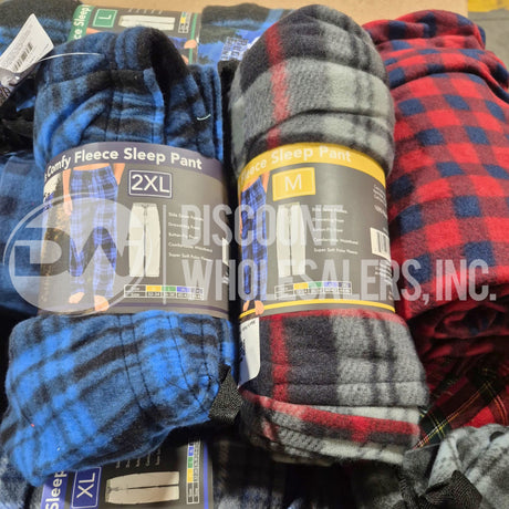 Pantalón de Dormir Polar a Cuadros Cómodo Rugged Frontier para Hombre, Tallas y Colores Surtidos (Lote de 100 Pzas)