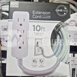 10 Ft 3 Outlet Power Cord Surge Protection Flat Plug Indoor Use (50 Pcs Lot)