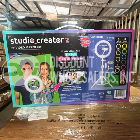 Studio Creator 2 Video Maker Kit – Green Screen, Ring Light, Tripod Vlogging Kit (200 Pcs Per Pallet)