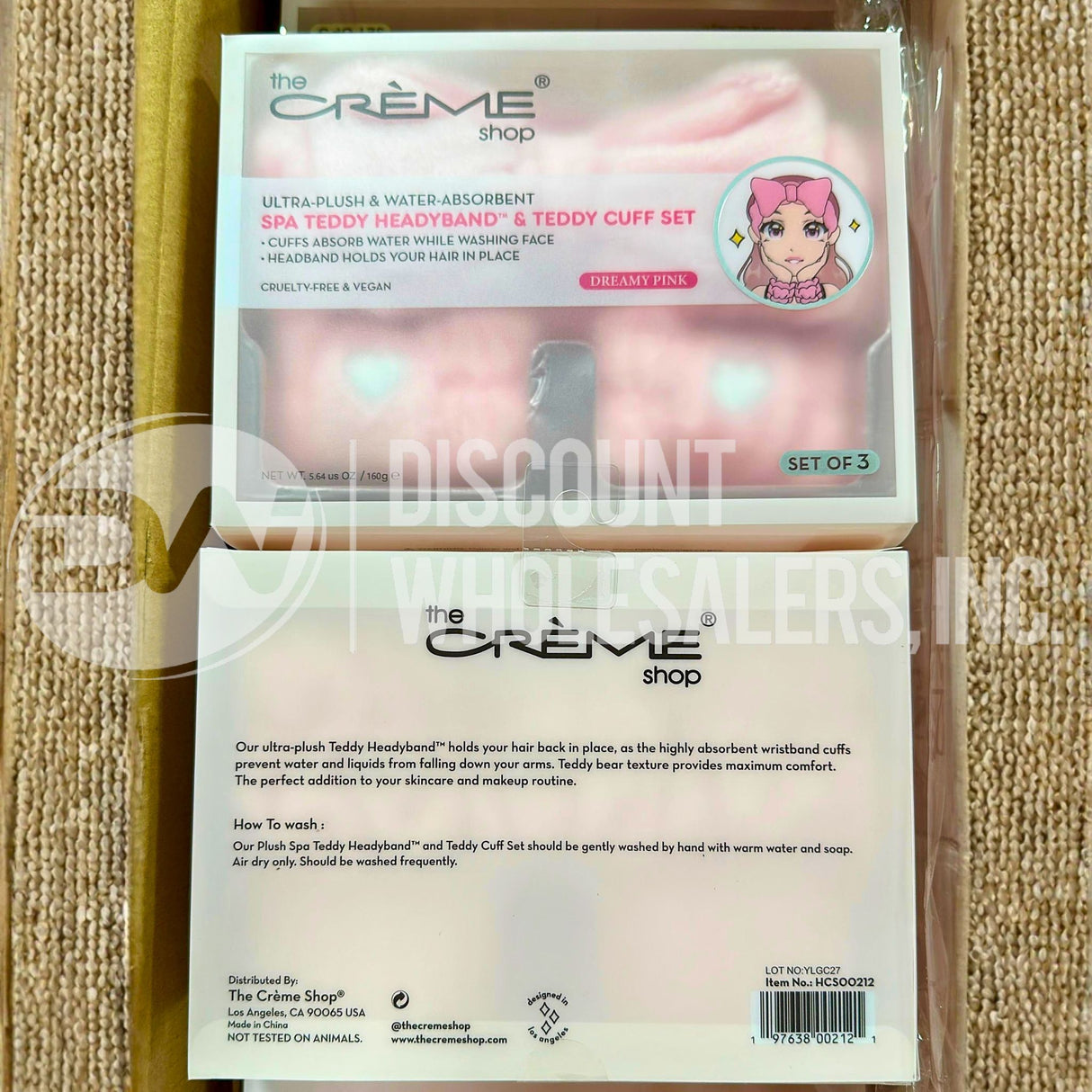 Spa Teddy Headyband & Teddy Cuff Set, Spa Headband + Face Washing Wristbands (144 Pcs Lot)