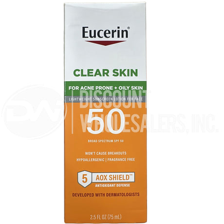 Eucerin Oil Control Face Sunscreen Lotion SPF 50 - 2.5oz 75ml (117 Pcs Lot)