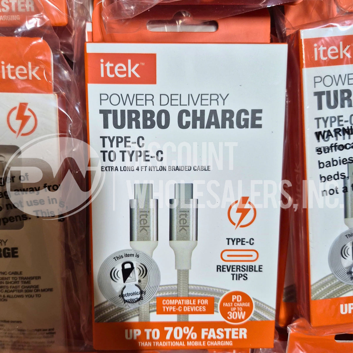 Itek High Speed Charging Cable Type-C To Type-C 4 Feet Long (90 Pcs Lot)