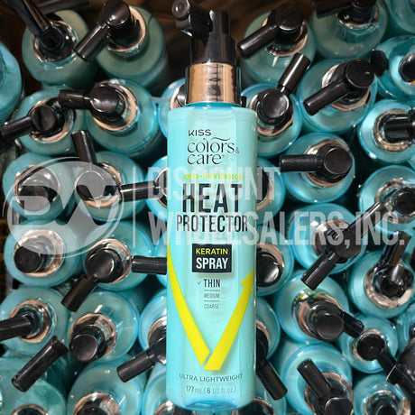 Kiss Colors & Care Anti-Reversion Heat Protector Keratin Spray, 6 fl oz (62 Pcs Lot)