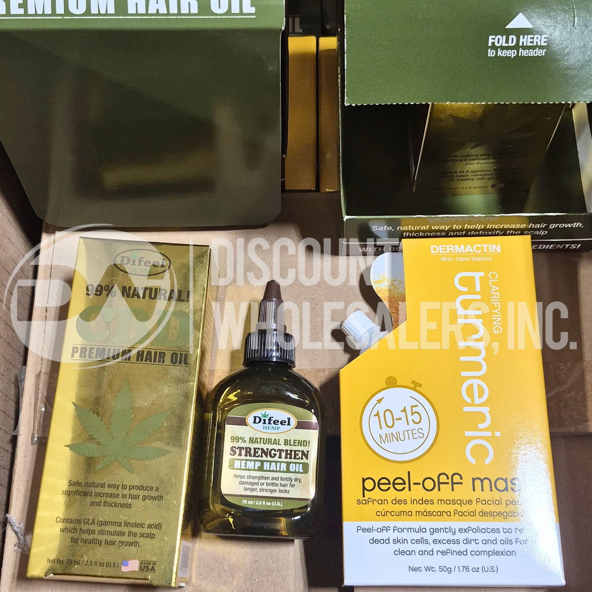 Mezcla de mascarilla peel-off de cúrcuma Difeel Oil y Dermactin (lote de 84 piezas)