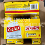 Glad Tall Kitchen Bags, Quick-Tie, 15 Bags (200 Pcs Lot)
