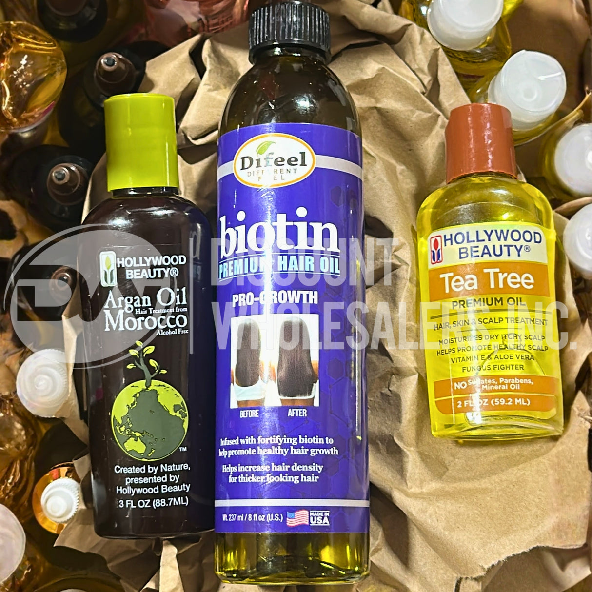 Hair Oils Assorted Different Sizes (100 Pcs Lot)