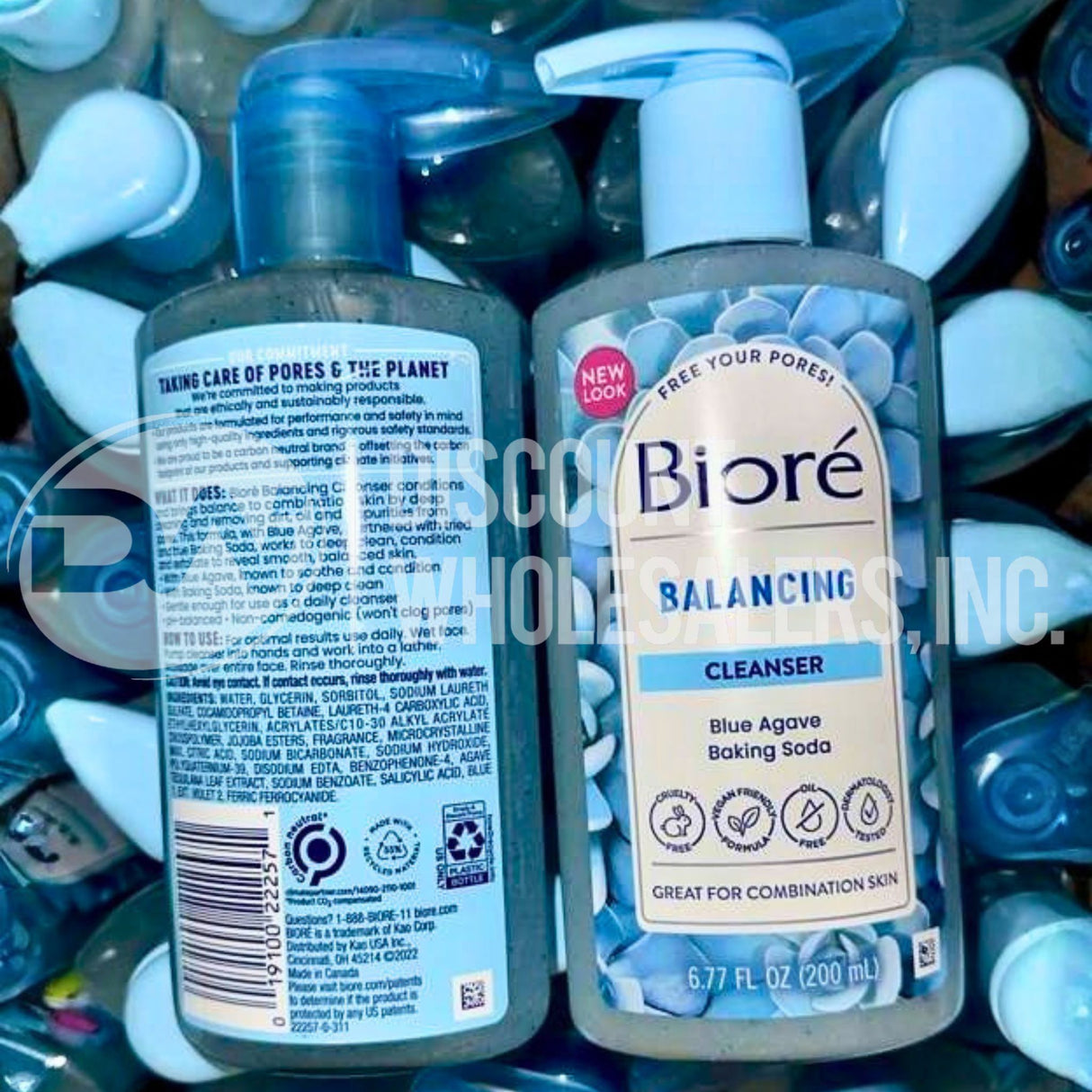 Biore Blue Agave Baking Soda Balancing Pore Cleanser, 6.77 oz (60 Pcs Lot)