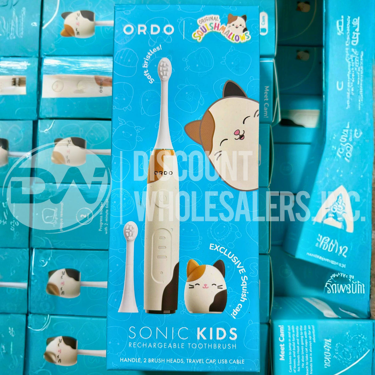 Ordo Sonic Kids Rechargeable Toothbrush  Squishmallows Cam White (60 Pcs Lot)