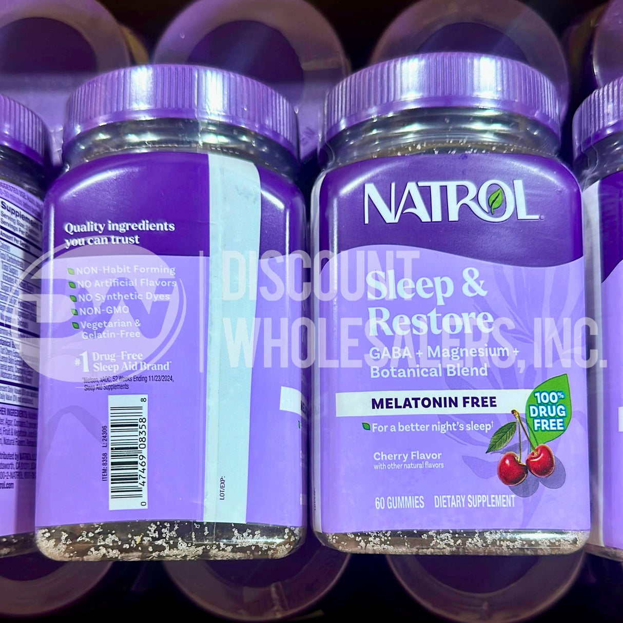 Natrol Sleep & Restore Melatonin Free Gummies Cherry 60ct (80 Pcs Lot)