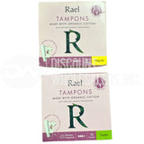 Rael Organic Cotton Regular and super Compact Tampons - 18ct (100 Pcs Lot)
