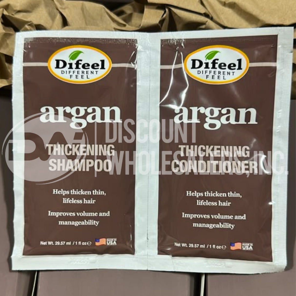 Difeel Argan Thickening Shampoo & Conditioner Duo Travel (72 Pcs Lot)
