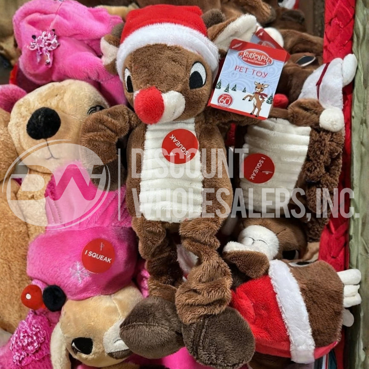 Rudolph The Red Nose Reindeer Pet Toy 60th Anniversary Mix (88 Pcs Lot)