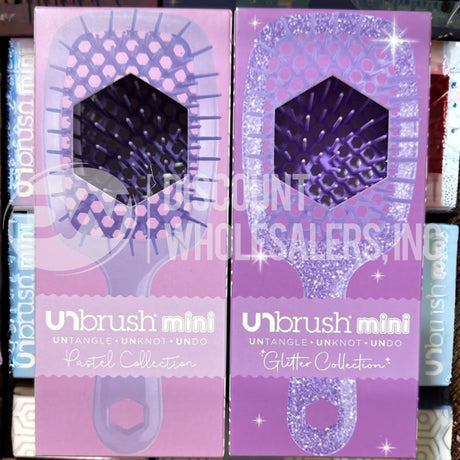 Unbrush Mini Detangling Hair Brush Pastel Collection Anti-Static Wet Dry Travel Different Shades (65 Pcs Lot)