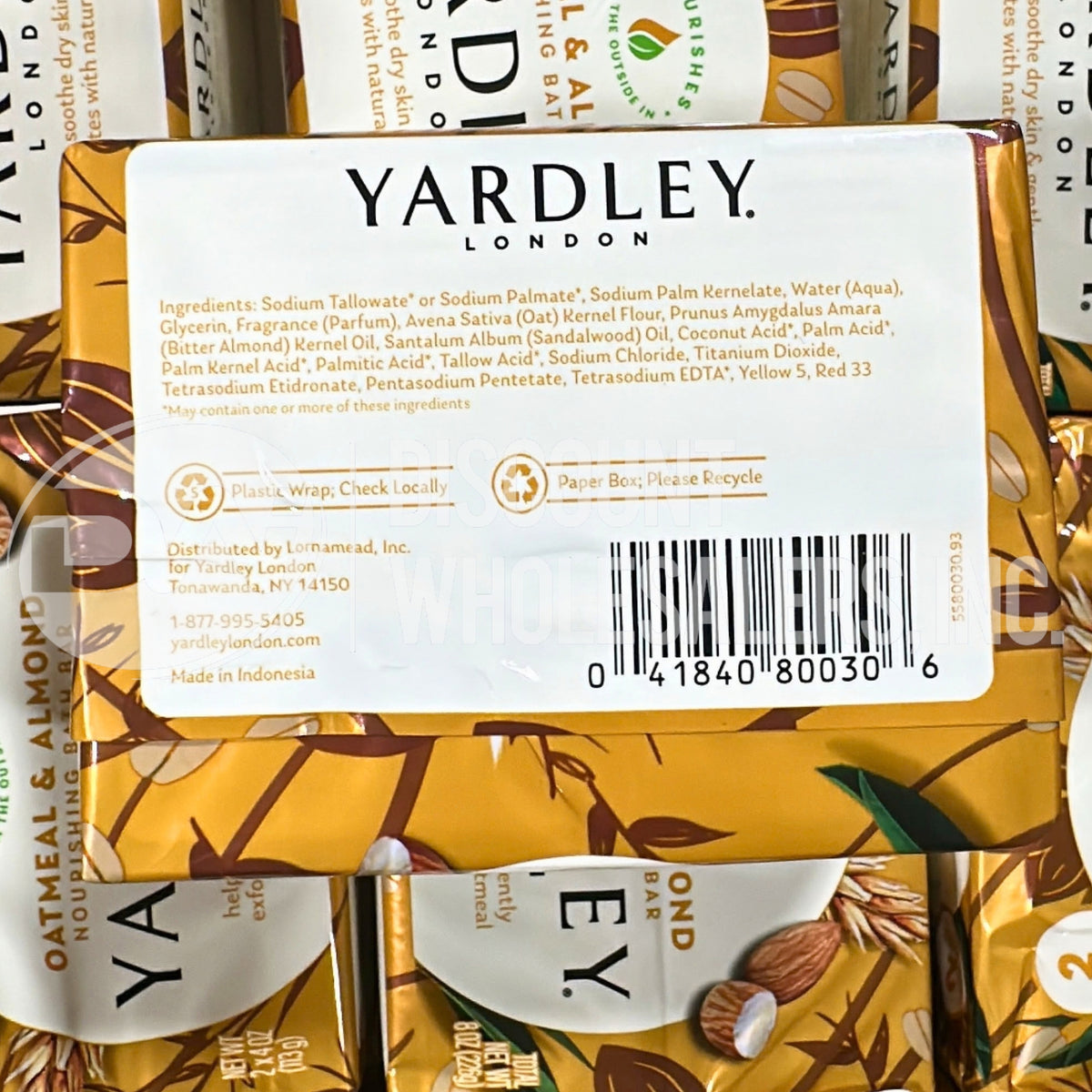 Yardley London Bath Bar Oatmeal & Almond 4 oz, 2 Count (120 Pcs Lot)