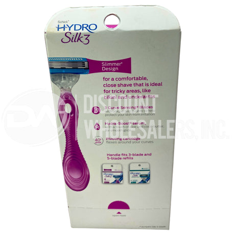 Schick Hydro Silk3 Slimmer Design 3 Curve Sensing Blades Hydra Boost Serum for a Smooth Glide 2x Cartridges & 1 Handle (150 Pcs Lot)