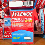Tylenol Cold + Head Congestion Severe Medicine 24 Caplets (94 Pcs Lot)