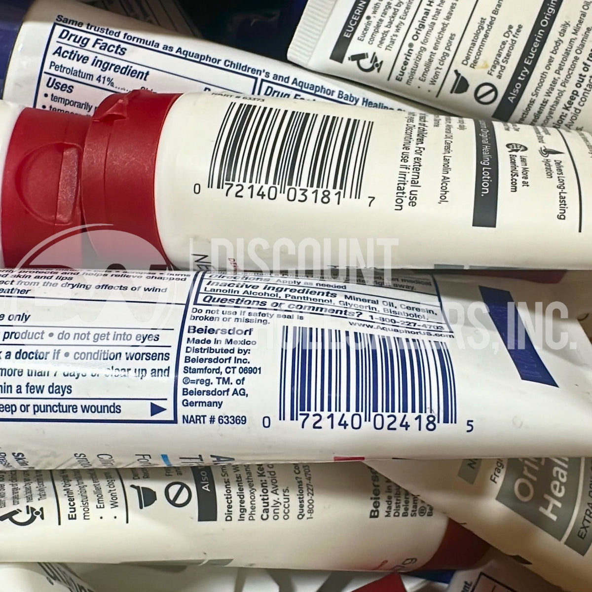 Eucerin Original Healing 2 Oz And Aquaphor Healing Ointment 1.75 Oz Mix (70 Pcs Lot)