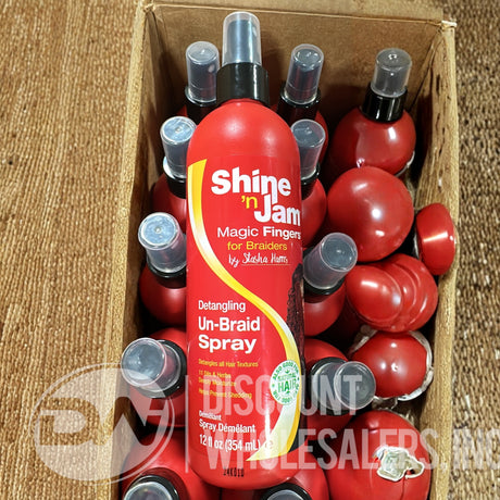 Shine 'n Jam Magic Fingers Un-Braid Spray 12 oz Mix (70 Pcs Lot)