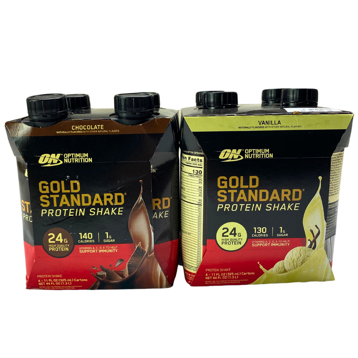 Optimum Nutrition Gold Standard Protein Shake Chocolate And Vanilla 4-11 FL OZ 