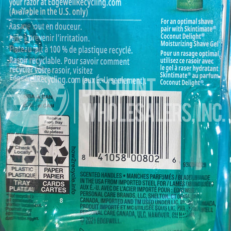 Skintimate Coconut Delight 4 Scented Razor 4 Blades (600 Pcs Per Pallet)