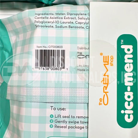 The Crème Shop Cica-Mend Blemish Cleansing Towelettes 60 Count (108 Pcs Lot)