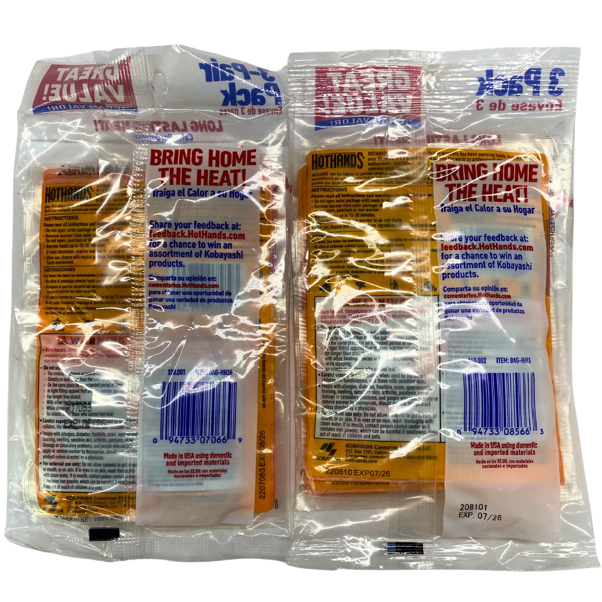 HotHands 2 hand warmers up to 10 hours and 1 super warmer up to 18 hours