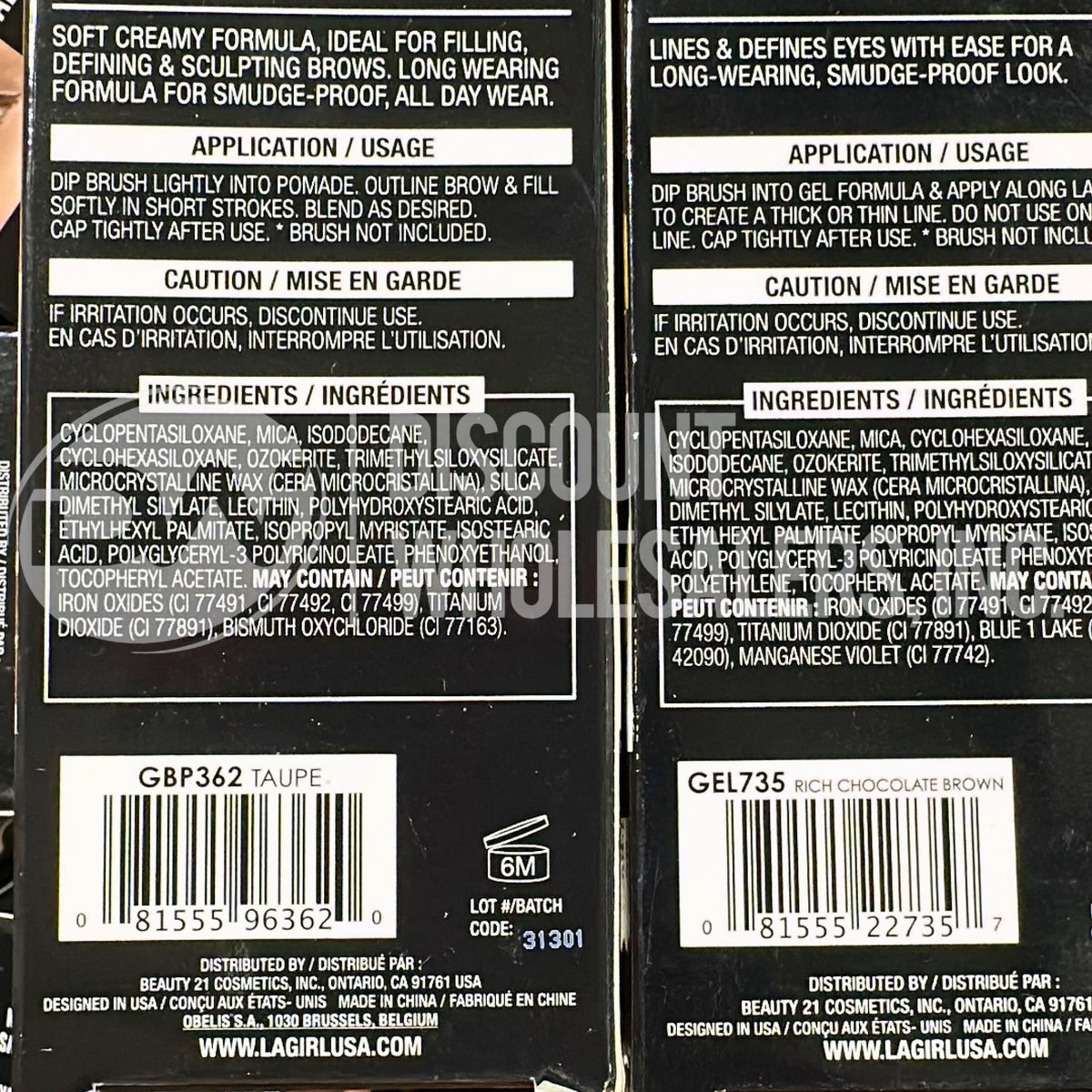 L.A Girl Gel Eyeliner And Brow Pomade Assorted Colors (100 Pcs Lot)