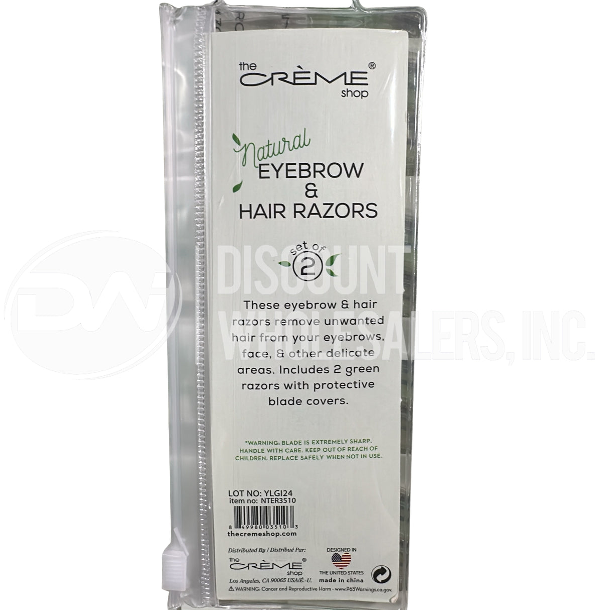 The Crème Shop Natural Eyebrow & Hair Razors Set of 2 (288 Pcs Lot)