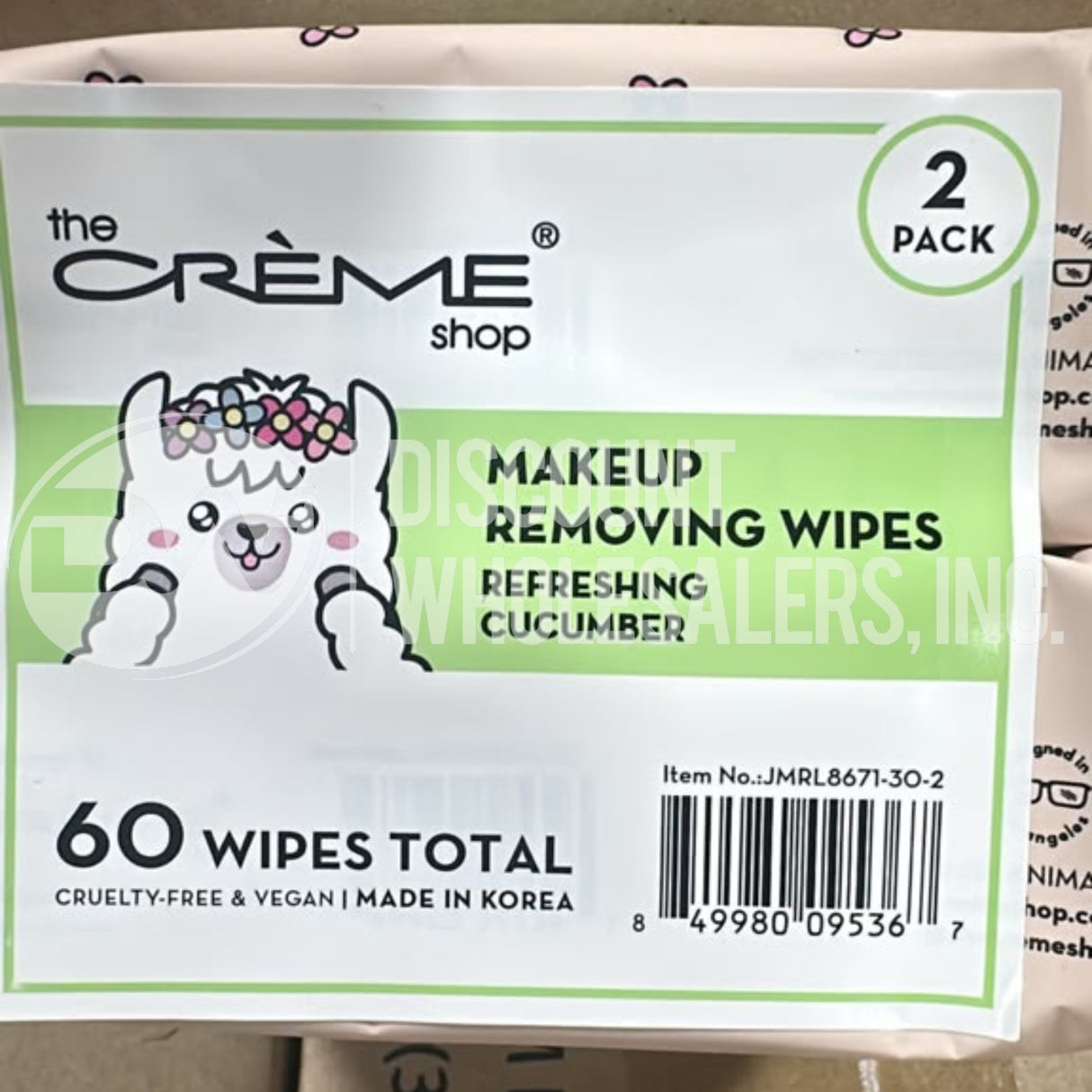 The Crème Shop Makeup Removing Wipes Refreshing Cucumber 4.06FL 30 Wipes (72 Pcs Lot)