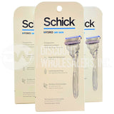 Schick Hydro para piel seca 1 maquinilla + 2 cartuchos, 5 hojas, aceite hidratante japonés de salvado de arroz, 2 horas (600 piezas por palé)