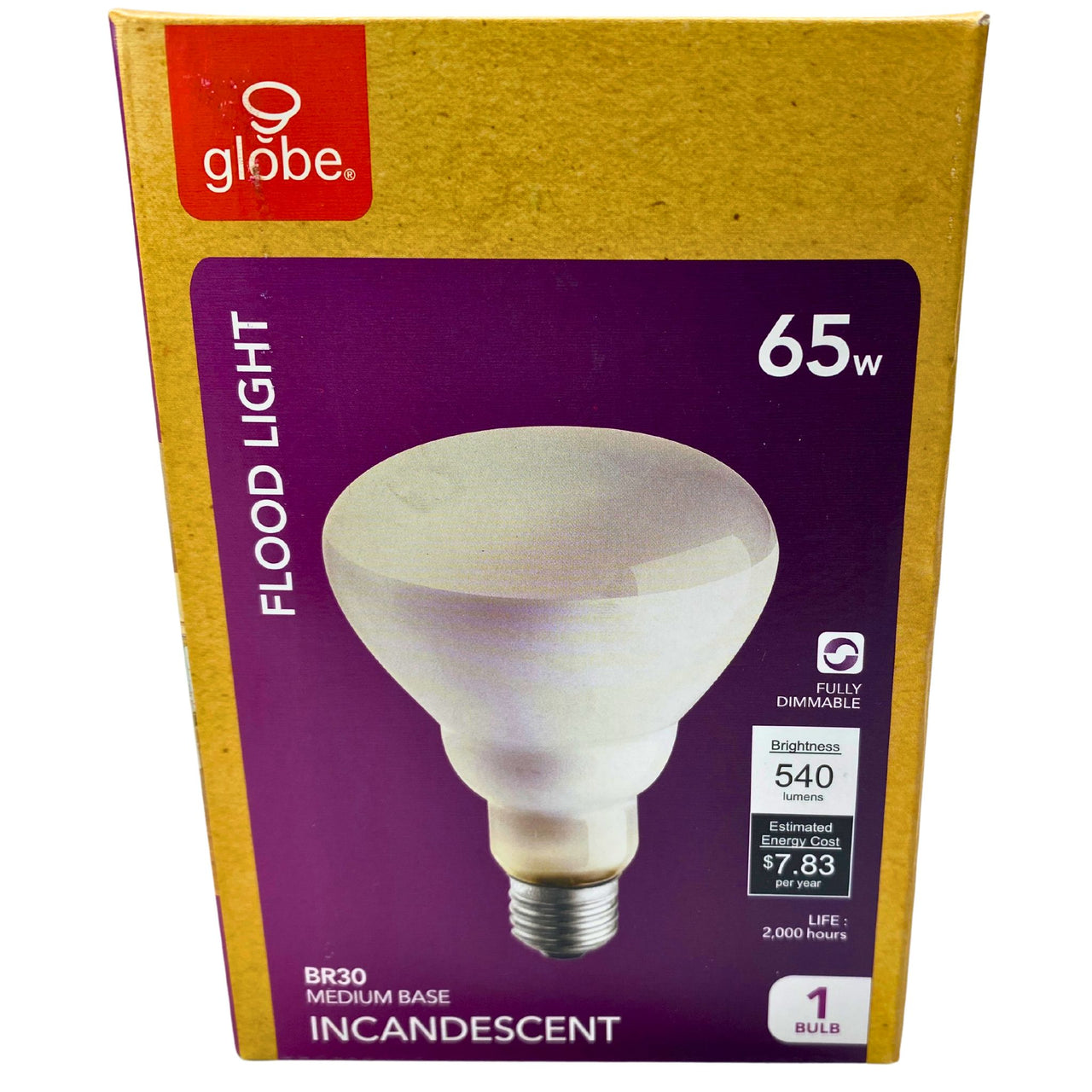 Globe Flood Light 65w BR30 Medium Base Incandescent (72 Pcs Lot)