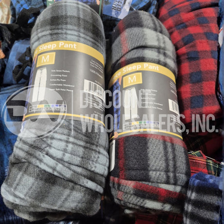 Pantalón de Dormir Polar a Cuadros Cómodo Rugged Frontier para Hombre, Tallas y Colores Surtidos (Lote de 100 Pzas)