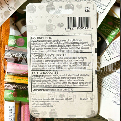 ChapStick Sips & Snuggles Lip Balm 3 Pack - Limited Edition - Holiday Scents (120 Pcs Lot)