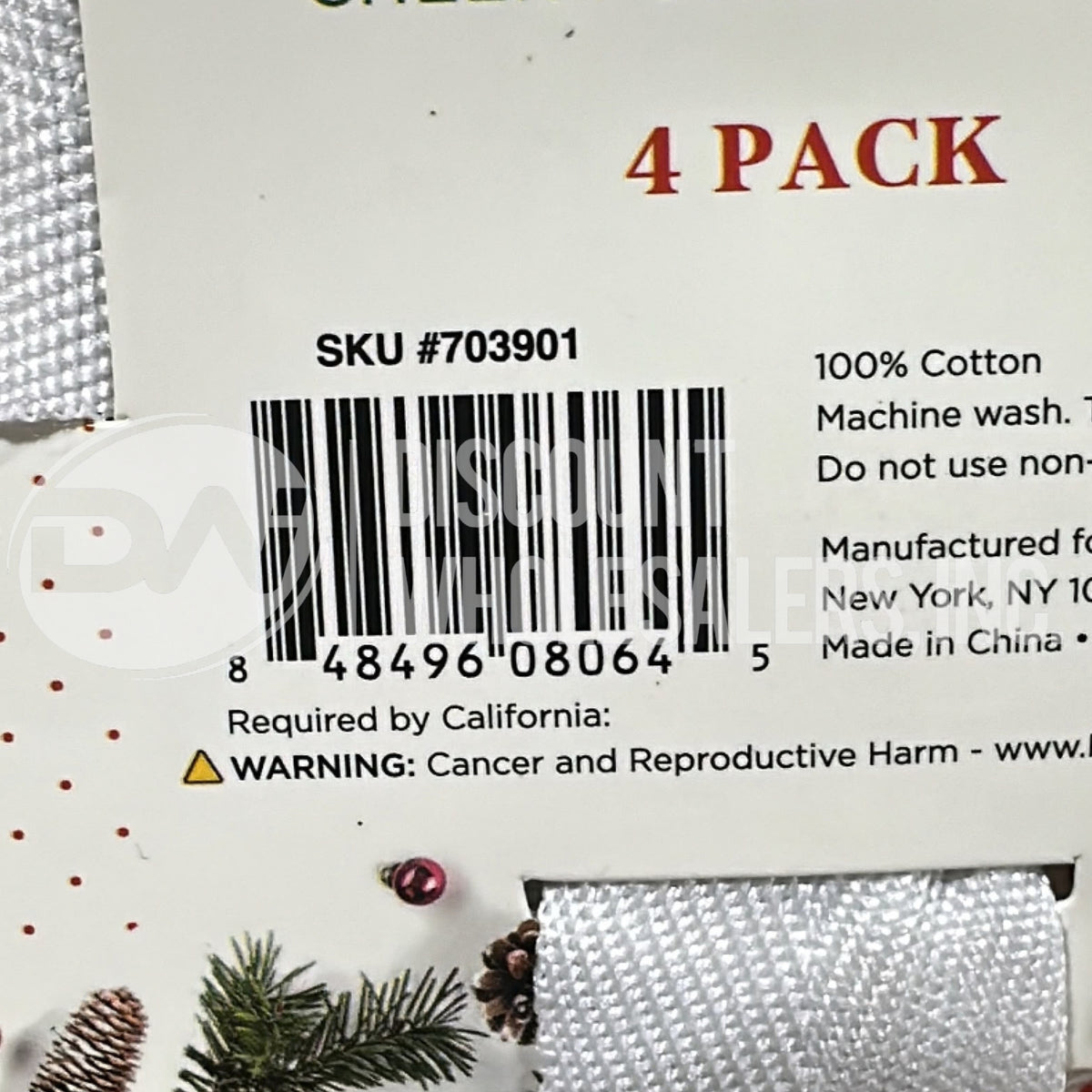 Christmas Plaid Cotton Dinner Napkins 18x18 in (50 Pcs Lot)