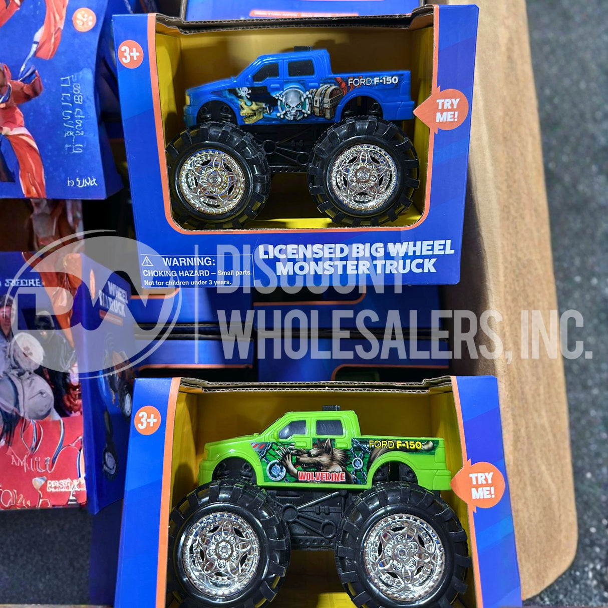 Licensed Vehicles Big Wheel Monster Trucks Assorted (78 Pcs Lot)