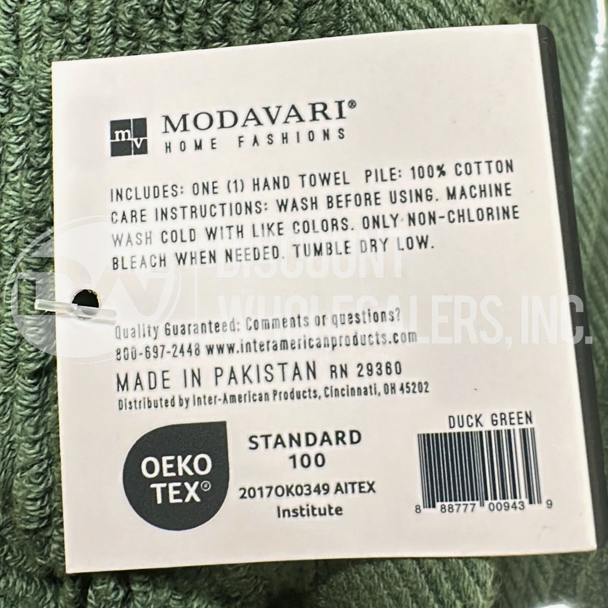Modavari Waffle Hand Towel Duck Green (150 Pcs Lot)