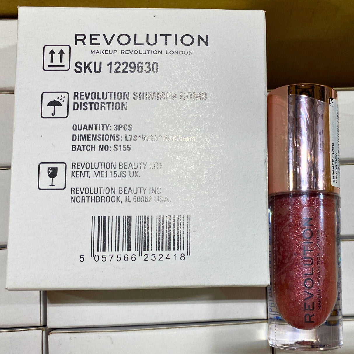 Revolution Makeup London Shimmer Bomb Lip Gloss with Vitamin E 0.15 fl Oz