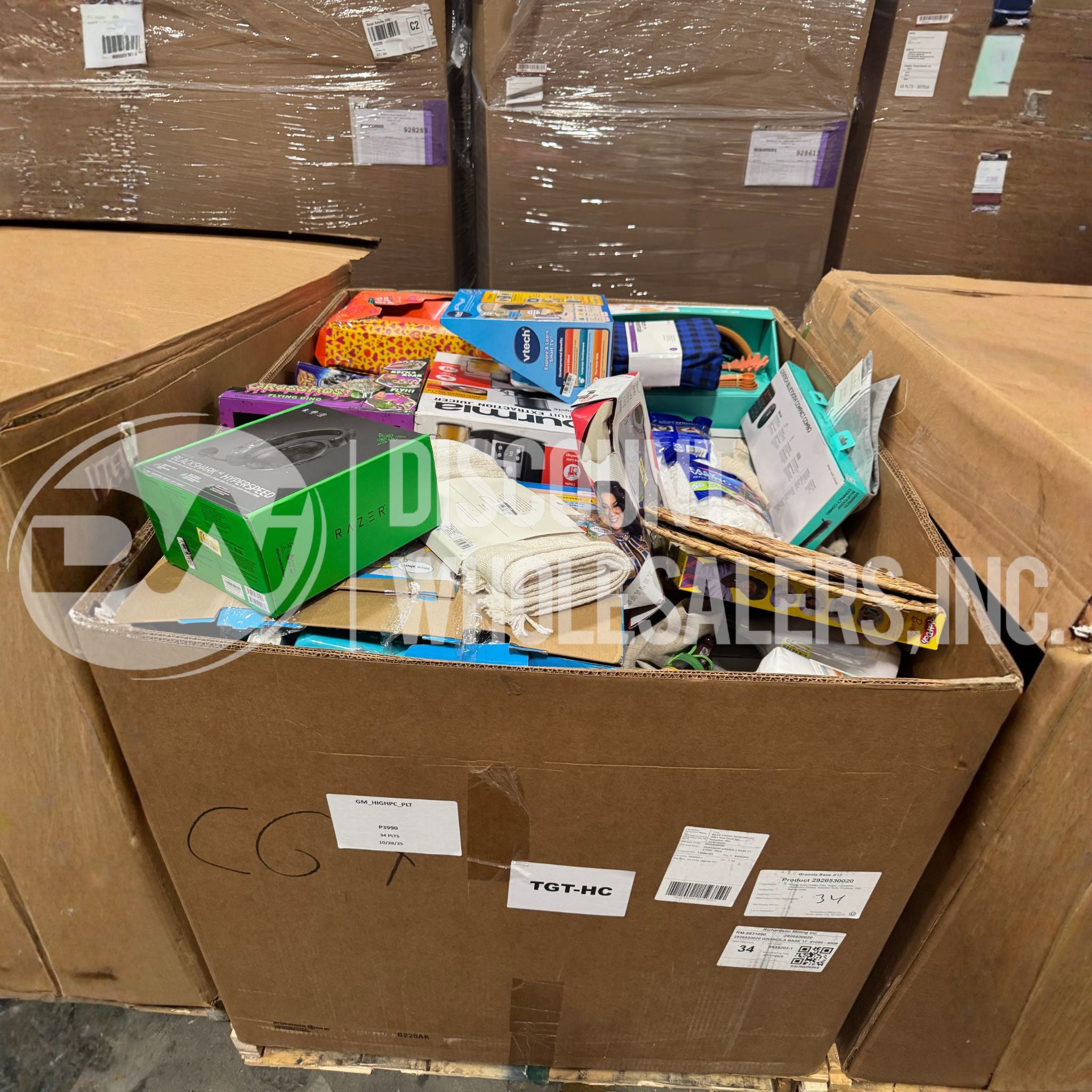 alt
TGT HPC Mercancía general, juguetes, accesorios, artículos para el hogar y más (24 pallets por camión)