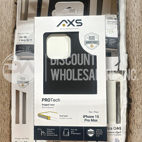 Axs Protech For iPhone 15 Pro Max Black And Ultra Clear Slim Hybrid Case For iPhone SE (3&2 Gen) 8/7 Mix (80 Pcs Lot)