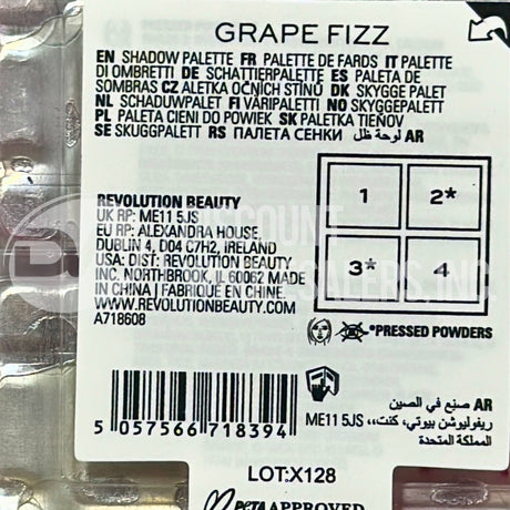 Revolution Relove Grape Fizz Pocket Quad Eyeshadow Palettes 0.02OZ (144 Pcs Lot)