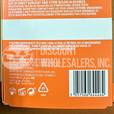 Revolution Skin 15% Vitamin C Powder Serum Brighten Vegan Cruelty Free 1.01 Oz (60 Pcs Lot)