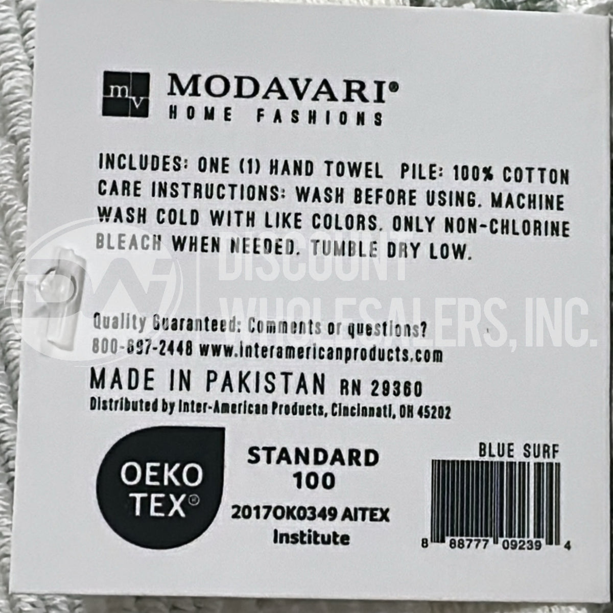 Modavari Waffle Hand Towel Blue Surf (114 Pcs Lot)
