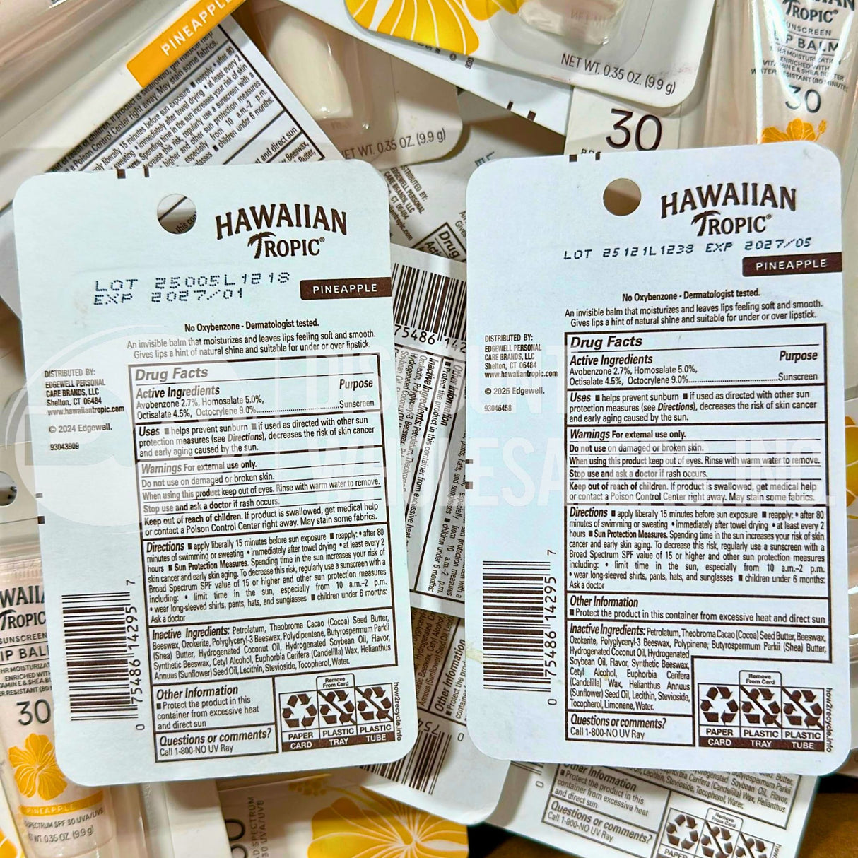 Hawaiian Tropic Lip Balm - 0.35 Oz - Pineapple - SPF 30 (150 Pcs Lot)