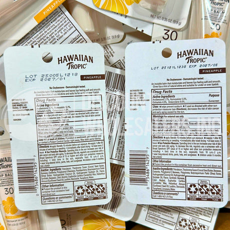 Hawaiian Tropic Lip Balm - 0.35 Oz - Pineapple - SPF 30 (150 Pcs Lot)